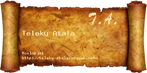 Teleky Atala névjegykártya